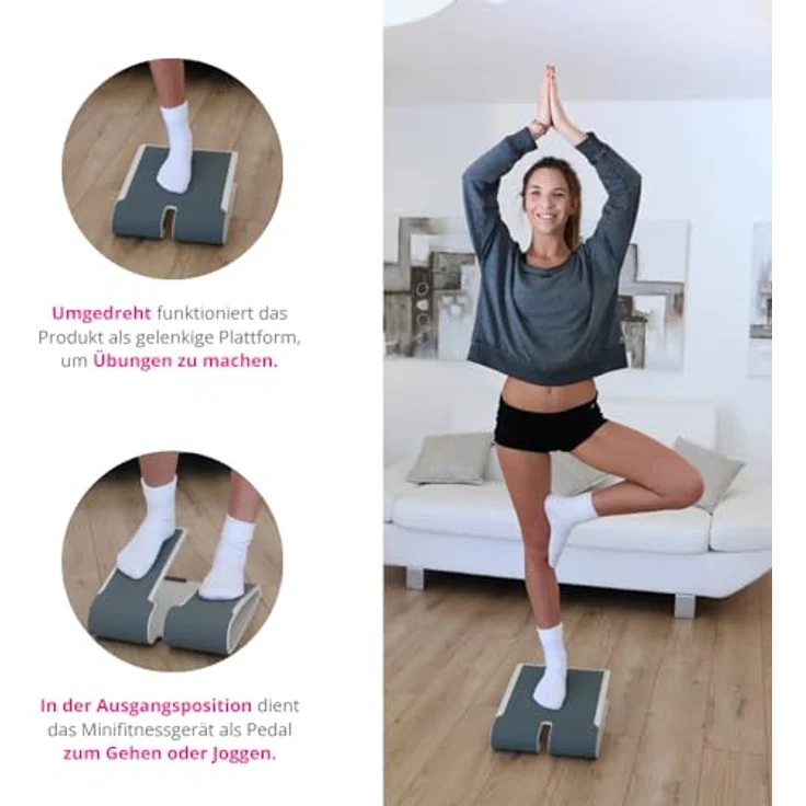 MINIFITNESS.FR - Mini Stepper - Fitnessgerät für Zuhause - Leicht, Leise, Ohne Verschleißteile - Elastische Steps - Verbundmaterial – Bild 4