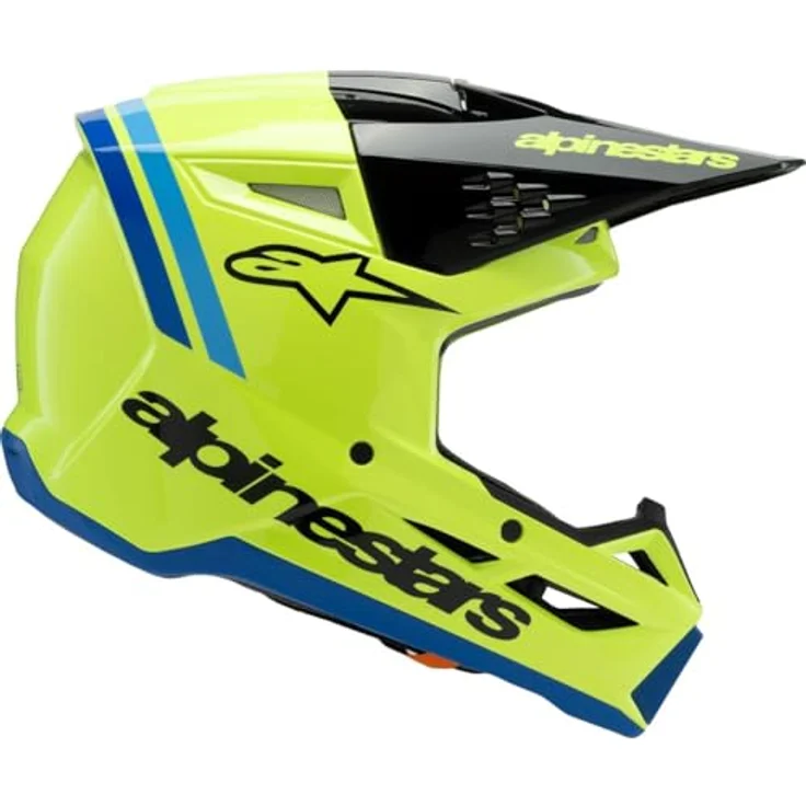 Alpinestars SM3 Radium Kinder Helm, leicht, MX- und Enduro-optimiert, gelb/schwarz/beige – Bild 3