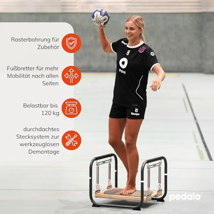 Pedalo Stabilisator Profi, Balance Trainer mit 2 separaten Standplattformen, belastbar bis 120 kg, Holz Birke Multiplex – Bild 3