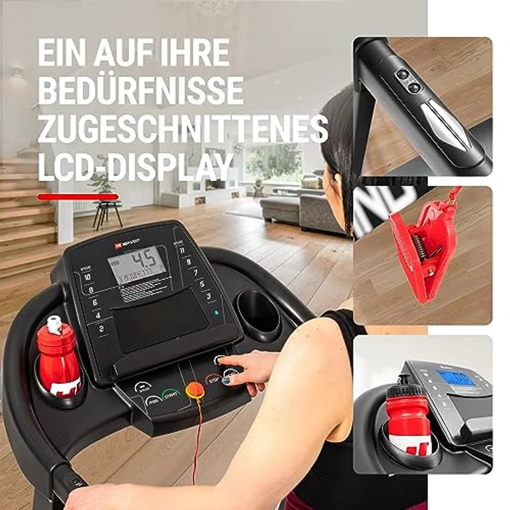 Hop-Sport Laufband HS-1000LB elektrisch 12 Programme 0.8 bis 14 km/h Motor: 2,0 PS Transportrollen bis 150 kg - Preisvergleich – Bild 4