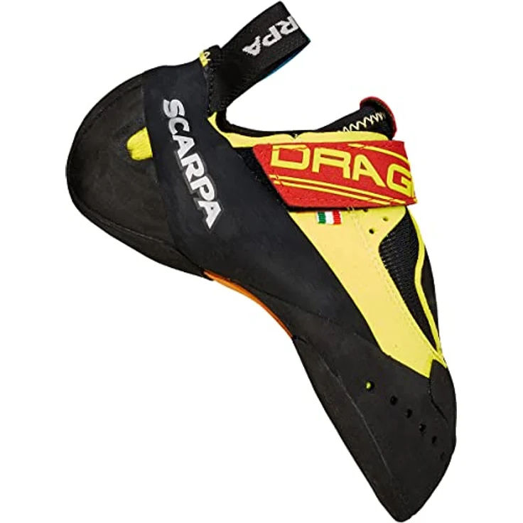 Scarpa Drago, Unisex Kletterschuhe mit abriebfester Gummisohle, Schwarz/Gelb, Größe 38 – Bild 1