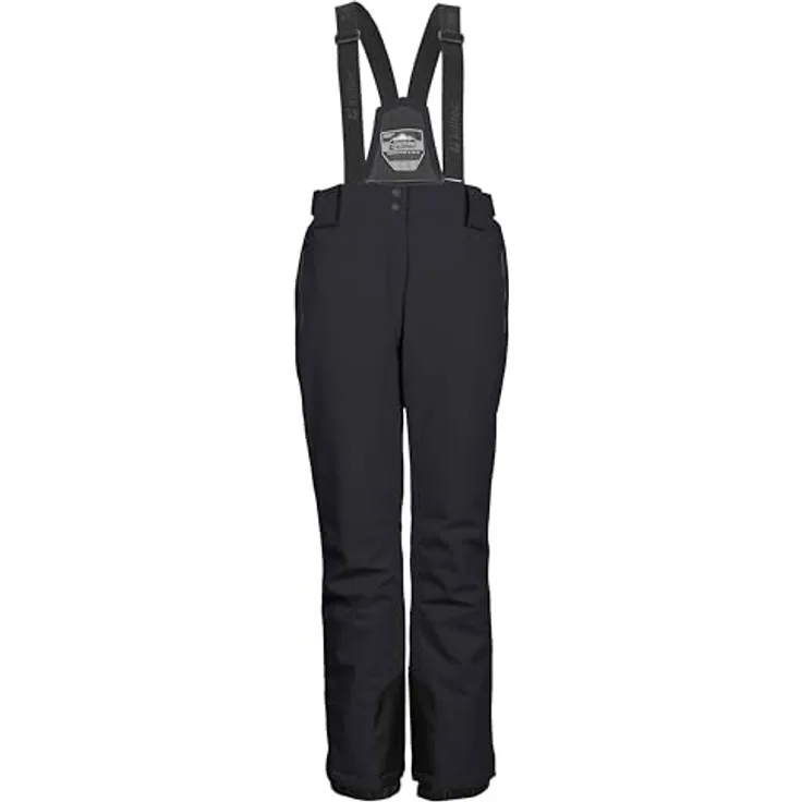 Killtec KSW 249 W, Damen Skihose mit abnehmbaren Trägern, Kantenschutz und Schneefang, wasserabweisend, Schwarz