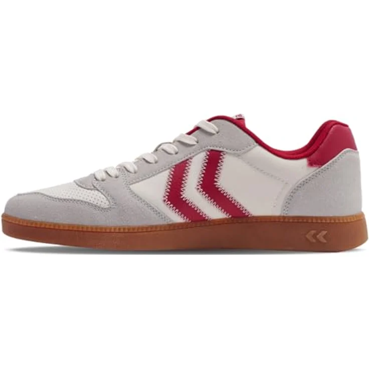 Hummel Handball Perfekt Ns, Hallenschuhe mit atmungsaktivem Obermaterial und dämpfender Sohle, Marshmallow/Crimson, Größe 45 – Bild 2
