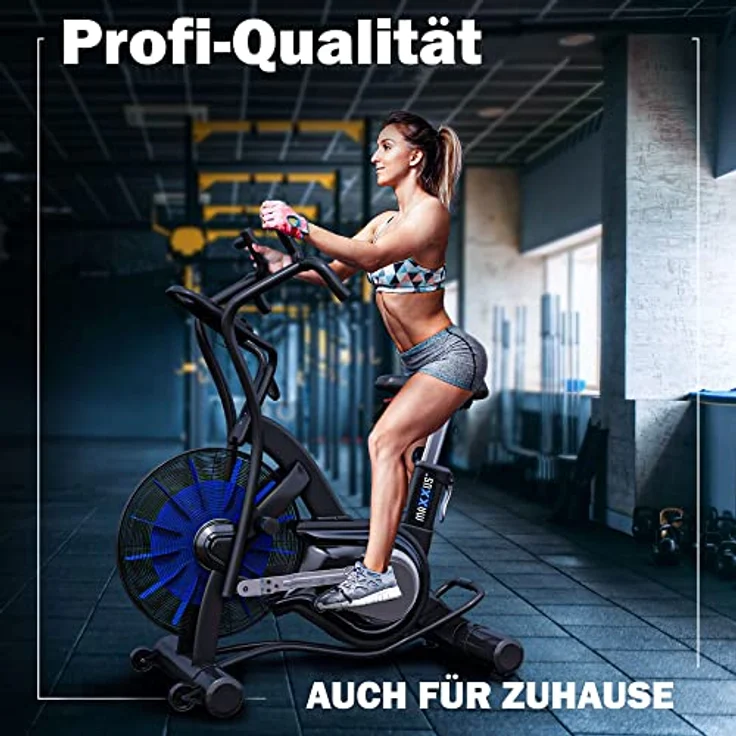 MAXXUS Air Bike 90 Pro - Luftwiderstand, Sitz & Griff verstellbar, 160 kg, LCD Display - Ergometer für Zuhause in Schwarz – Bild 5