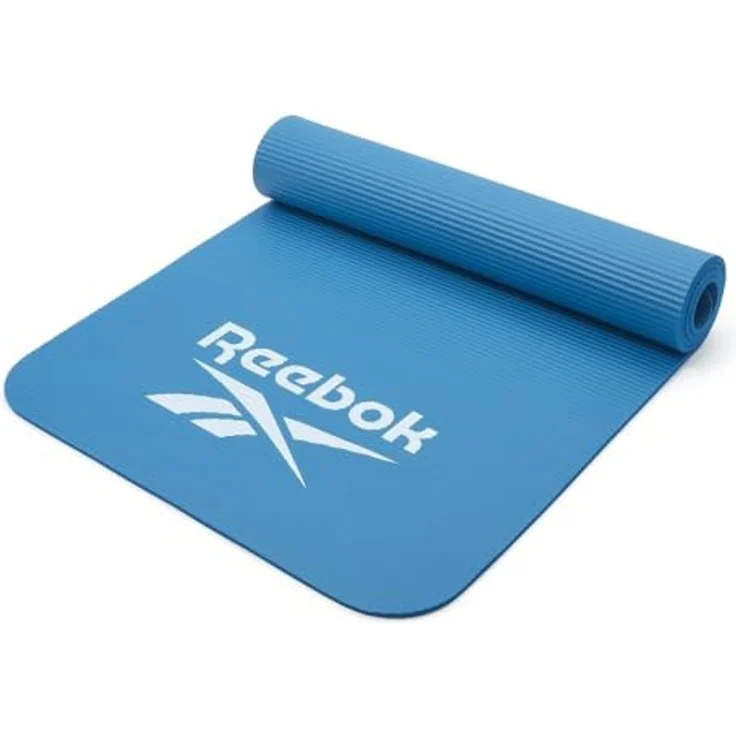 Reebok Trainingsmatte 7mm, Performance-Yogamatte aus 100% NBR-Schaumstoff, blau, leicht und rutschfest – Bild 1