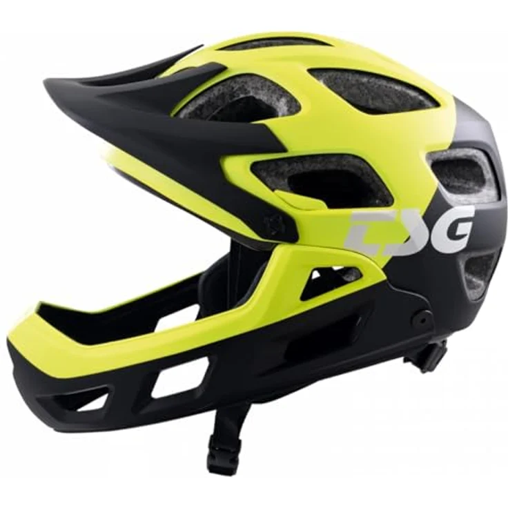 TSG Seek Youth FR Graphic Design, Fahrradhelm mit abnehmbarem Vollvisier und Kinnschutz, Größe XXS–XS (52–54 cm), Flow Black-Yellow – Bild 3