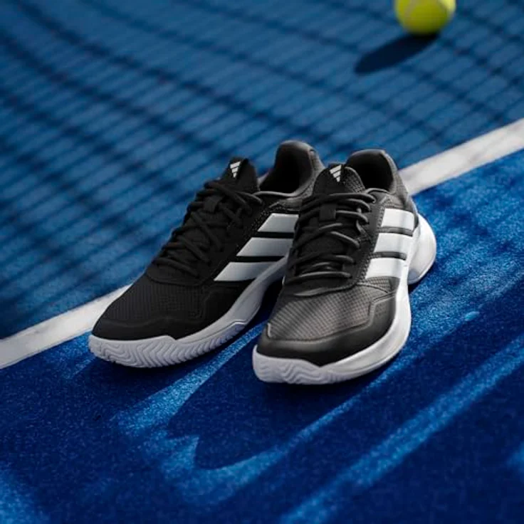 Adidas GameCourt 3 Allcourt Tennisschuh, Weiß/Core Black/Cloud White, LIGHTMOTION Dämpfung, abriebfeste Gummiaußensohle, TPU-Fersen-Clip – Bild 3