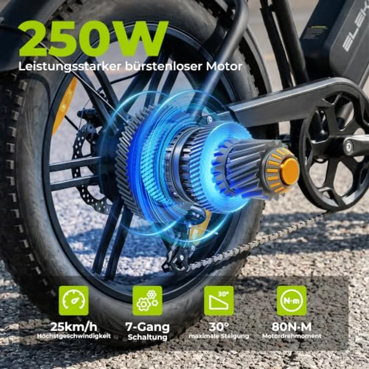 PIXAR E6 3.0 Fat E-Bike, 20 Zoll, 48V 15Ah Akku, bis 140km Reichweite, Shimano 7-Gang, Vollfederung – Bild 2