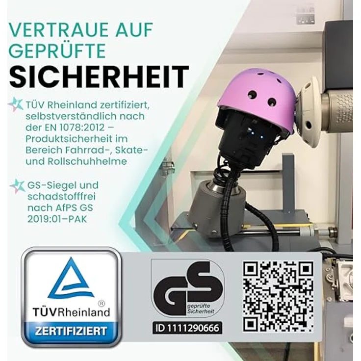 99FLIPS Fahrradhelm Kinder Mädchen, GS Skaterhelm für 3-12 Jahre, pink, TÜV Rheinland zertifiziert – Bild 3