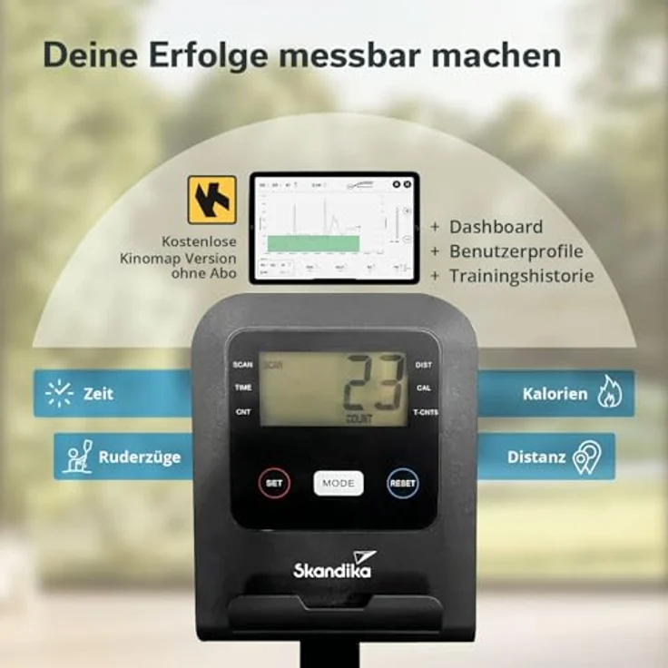 Skandika Oxford Pro | Magnetbremssystem, Bluetooth, Indoor Rudersportgerät mit App, 8 Widerstandsstufen, bis 120 kg | Rudergerät für zuhause, Rudermaschine, Krafttraining, Rudergeräte – Bild 5