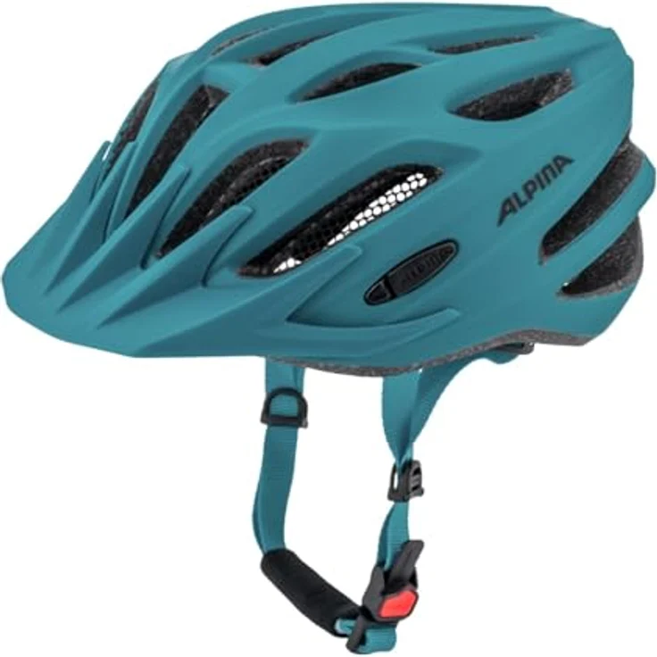 Alpina Tour 2.0, Fahrradhelm mit In-Mold™ Technologie und schock-absorbierender EPS-Innenschale, petrol/schwarz matt, Gr. 58-62 cm – Bild 1