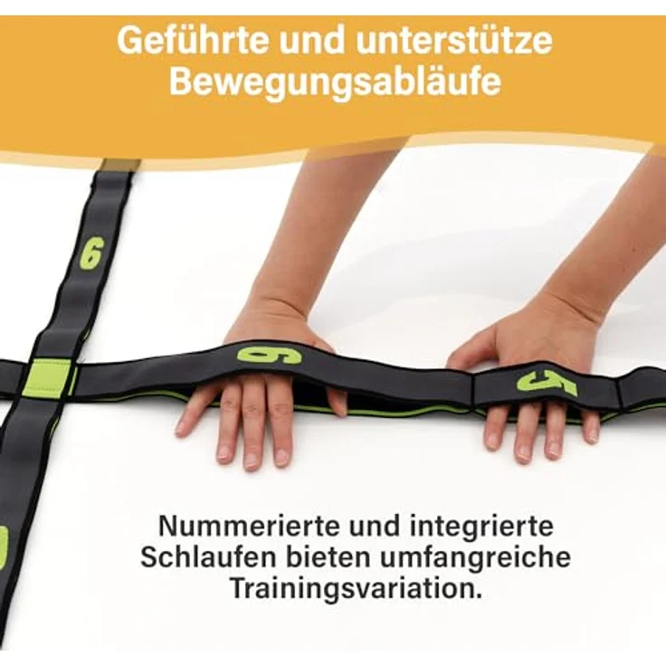 SISSEL OCTOCORE, 3D-Band für Ganzkörpertraining, flexibel für Pilates & Yoga, robustes Material, inkl. Übungsvideo, Farbe: Anthrazit/Gelb – Bild 3