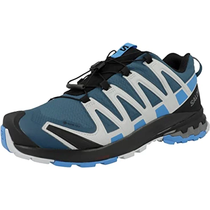 Salomon XA Pro 3D v8 GTX Wide, Laufschuhe für Wanderungen, wasserdicht, griffige Contagrip-Sohle, dunkelblau, Größe 40 2/3 – Bild 4