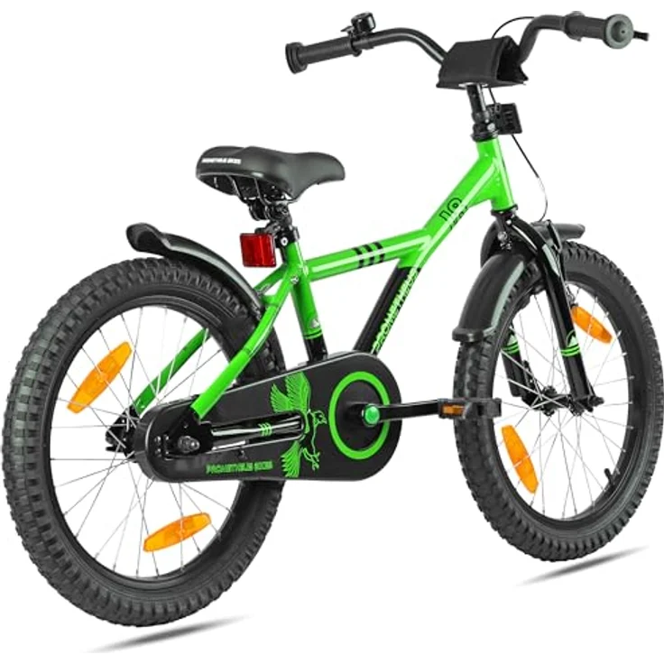 PROMETHEUS BICYCLES HAWK 18 Zoll Kinderfahrrad, 1 Gang, Rücktrittbremse, tiefer Einstieg, für Jungen und Mädchen, TÜV-zertifiziert, stabiler Stahlrahmen, verstellbarer Lenker und Sattel – Bild 4