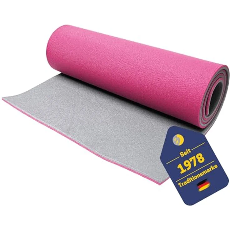 Best Sporting Yoga Matte 200x60x1,3cm I Gymnastikmatte mit rutschfester Oberfläche (Pink) – Bild 1