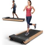 KINETIC SPORTS Laufband für Schreibtisch DW6 Walking Pad – Design-Laufband mit Echtholz, 42 cm Lauffläche, LED Display, Bluetooth Lautsprecher, Under Desk Treadmill für Zuhause und Büro, bis 120 kg