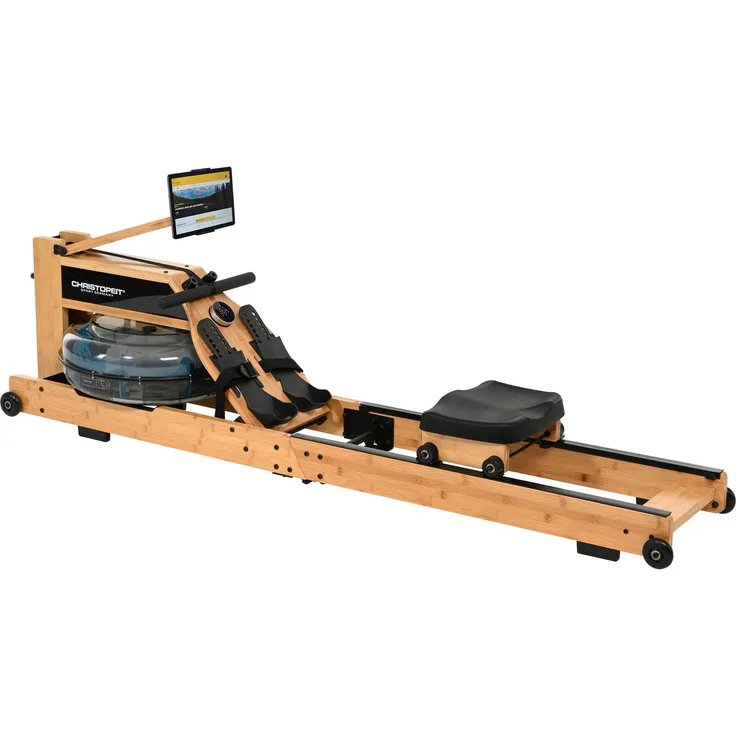 Christopeit Sport® Wasserrudergerät Colorado, klappbar mit Wasser- und Magnetwiderstand, 120 kg max. Benutzergewicht, LED Steuerung, kompatibel mit Kinomap App