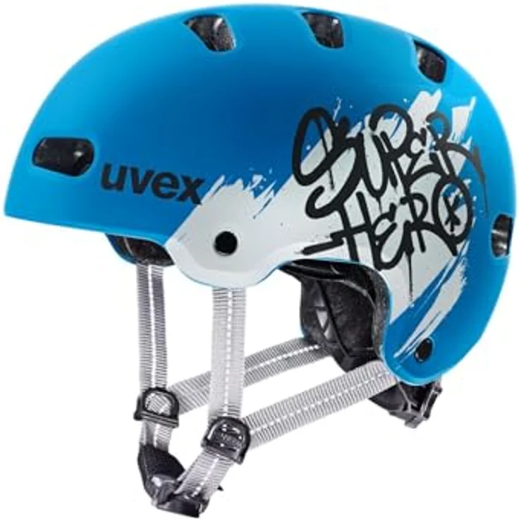 Uvex 4 style, Halber Helm für Kinder mit ABS-Hartschale, EPS-Innenschicht und reflektierenden Gurtbändern, Monster-Graffiti – Bild 1