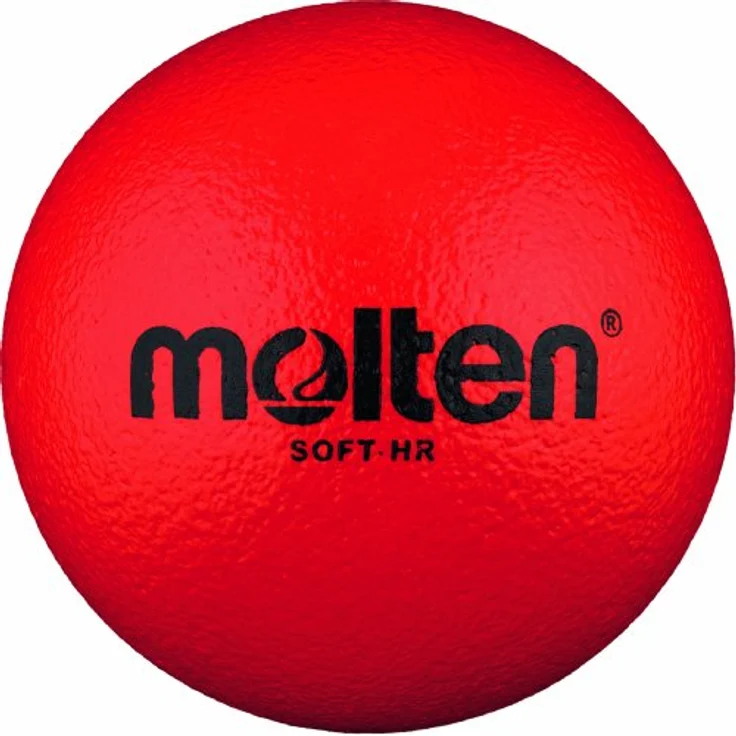 Molten Softball Handball Soft-HR, Schaumstoffball mit Elefantenhaut, weich und leicht, rot, Ø 160 mm – Bild 1