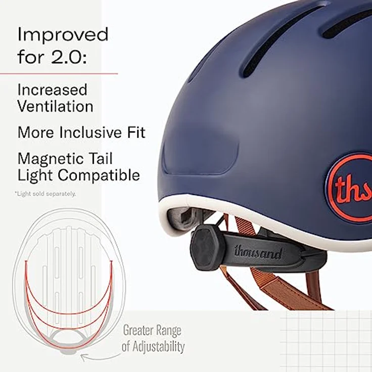 Thousand Heritage 2.0 Fahrradhelm Navy L 59-62 cm - Retro Design, sicherer Magnetverschluss, 6 Lüftungsschlitze – Bild 2
