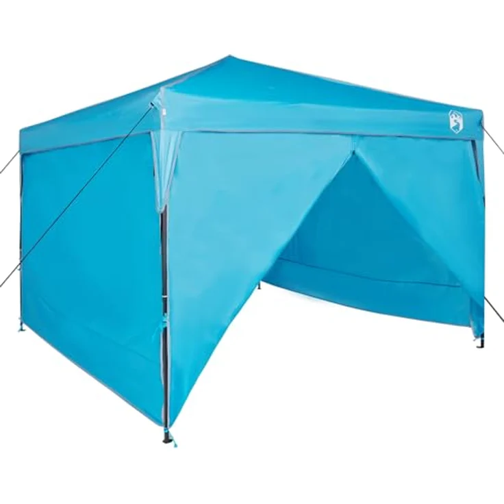 vidaXL Outdoor Event Zelt, 300 x 227/236/245 cm, blauer Oxford-Stoff, stabiler Aufbau mit Silber-Kleber, PA-Beschichtung, vorgefertigtes Gestell, Tragetasche, Abspannseil und Erdnägeln – Bild 1