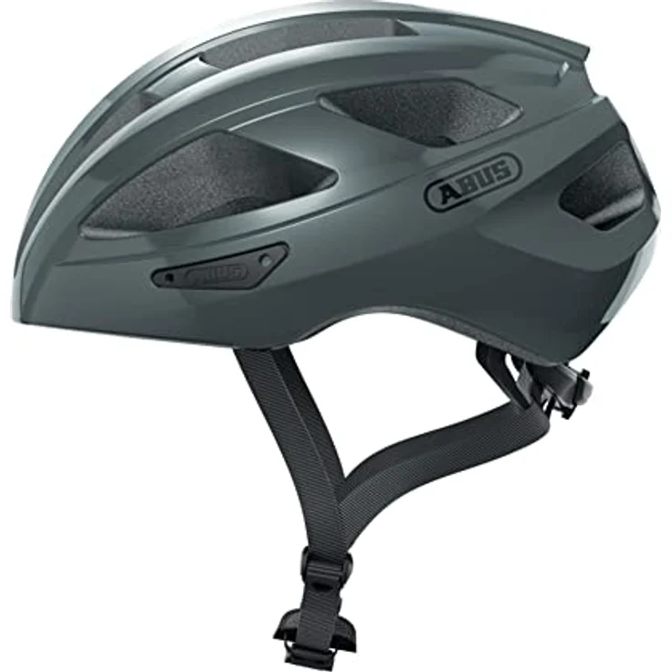 ABUS Rennradhelm Macator - sportiver Fahrradhelm für Einsteiger - auch für Zopfträger/-innen - für Damen und Herren - Grau Glänzend, Größe S – Bild 5