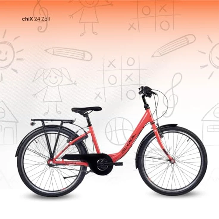 S’COOL Kinderfahrrad S'COOL chiX, 3 Gang Shimano Nabenschaltung, vollständig ausgestattet für den Straßenverkehr – Bild 2