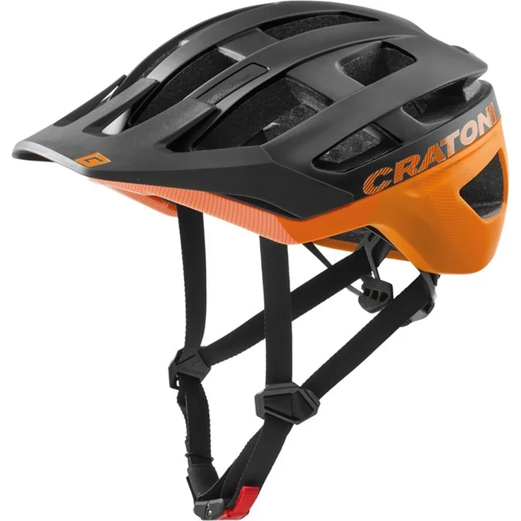 Cratoni AllRace, Leichter Fahrradhelm mit 250 g, Schwarz/Neonorange Matt, Größe S/M