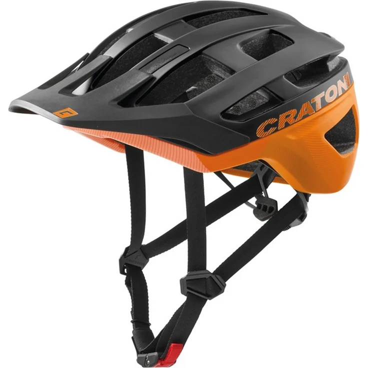 Cratoni AllRace, Leichter Fahrradhelm mit 250 g, Schwarz/Neonorange Matt, Größe S/M