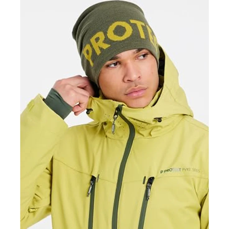 PROTEST PRTTIMO 23 Skijacke, winddicht, Slim Fit, mit Kapuze und Daumenschlaufen, Splitpea green, Größe XL – Bild 6