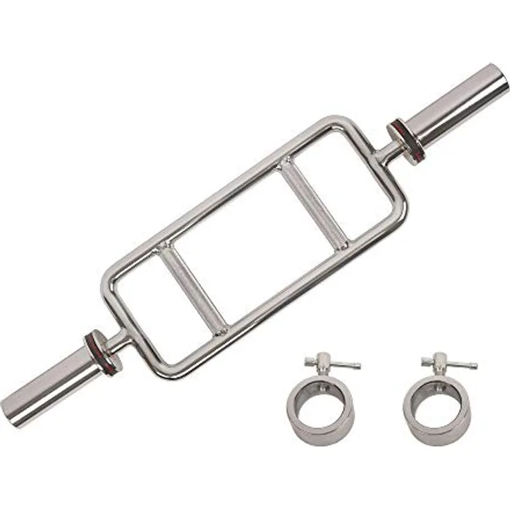 Sunny Health & Fitness Unisex-Adult 86 cm olympische Trizepsstange mit Ringkragen Hantelstangen, Silber, One Size