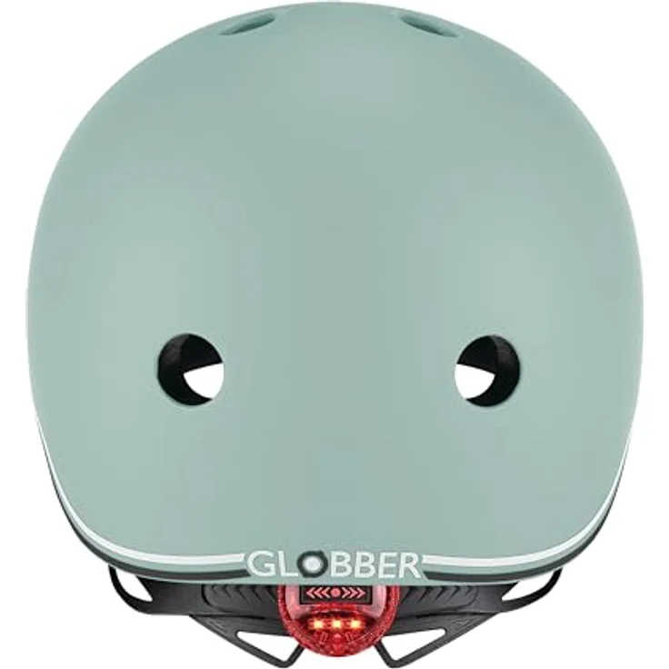GLOBBER Helm GO-UP Lights, Schutzhelm für Kinder mit LED-Rücklicht, größenverstellbar, Gr. XXS/XS 45-51, Salbei grün – Bild 4