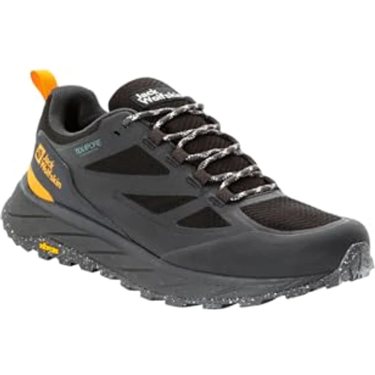 Jack Wolfskin TERRAVENTURE TEXAPORE LOW M, wasserdichter Wanderschuh mit Vibram®-Gummilaufsohle, schwarz – Bild 4