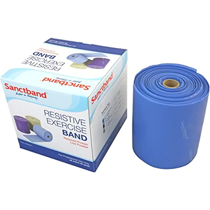 Sanctband Gymnastikband, 45m-Rolle - Blaubeere, stark - 0,30 mm, puderfrei, hypoallergen, langlebig