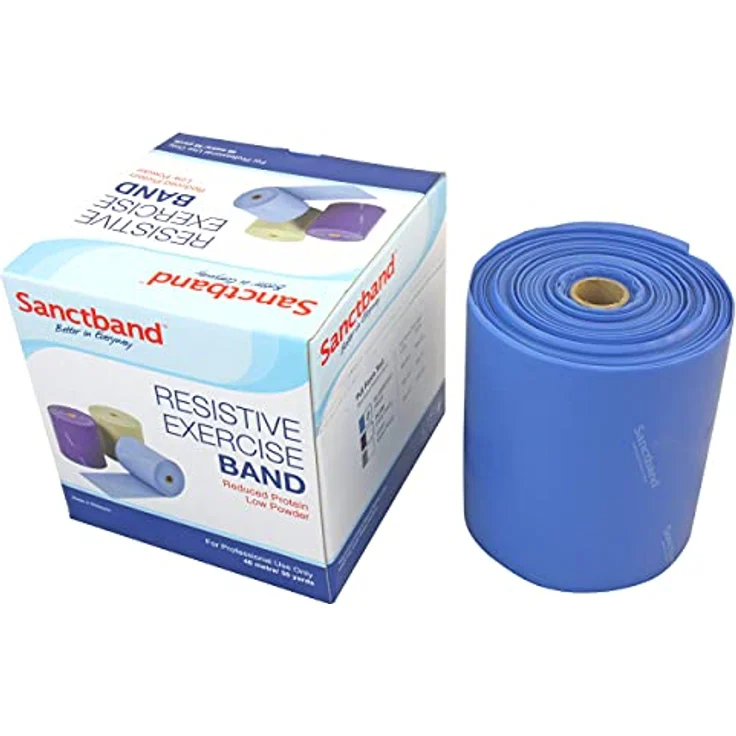 Sanctband Gymnastikband, 45m-Rolle - Blaubeere, stark - 0,30 mm, puderfrei, hypoallergen, langlebig – Bild 1