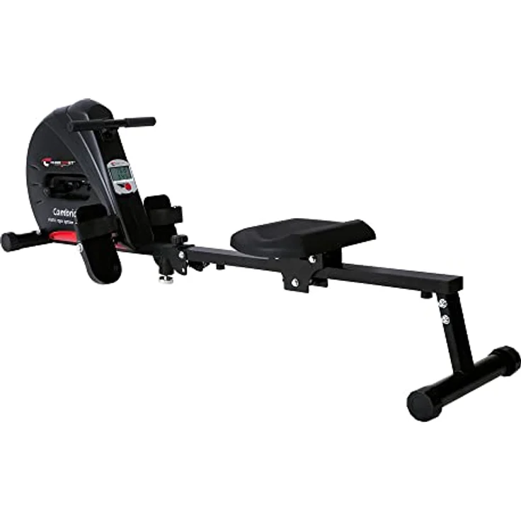 Christopeit Sport Ruderzugmaschine Cambridge II Black Edition inkl. Bodenschutzmatte - 4-stufiger Widerstand - LCD-Computer - Klappbar – Bild 2
