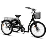 SachsenRad T3A Trio Lastenrad mit Alarmanlage, ElektroDreirad Klapprad, Shimano 7-Gang-Kettenschaltung, blau