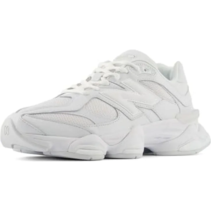 New Balance 9060 'Dreifach Weiß', Unisex Sneaker mit ABZORB-Zwischensohle und rutschhemmender Laufsohle, U9060NRJ