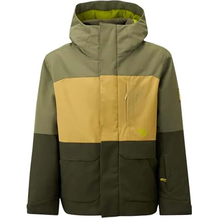 Ziener Kinder ALIM-Z Ski-Jacke, wasserdicht und atmungsaktiv, farblich in moss green, Größe 164
