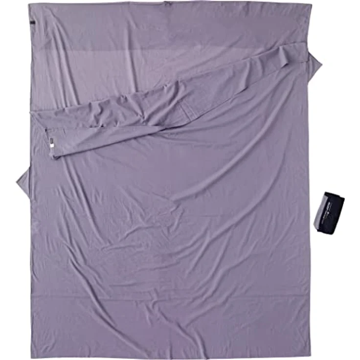 Cocoon TravelSheet, Deckenschlafsack für zwei Personen, mit Insect Shield Imprägnierung, 210 cm, integrierte Kissen-Einschubtasche, leicht 560 g, hochwertige Baumwolle und Wolle – Bild 1
