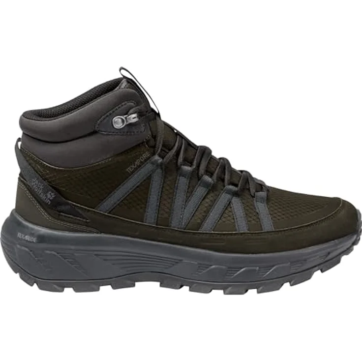 Jack Wolfskin Wild Hike Texapore Mid M Herren Wanderschuhe, wasserdicht und atmungsaktiv, dunkelgrün, Größe 46 – Bild 1