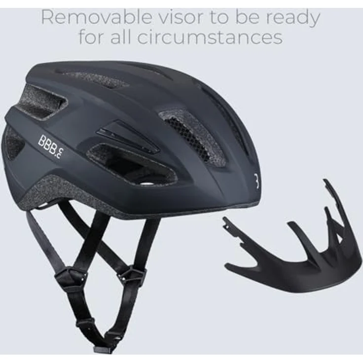 BBB Kite 2.0, Velohelm für Rennrad und MTB, 55-58 cm, In-Mold mit abnehmbarem Visier und Fliegennetz – Bild 5