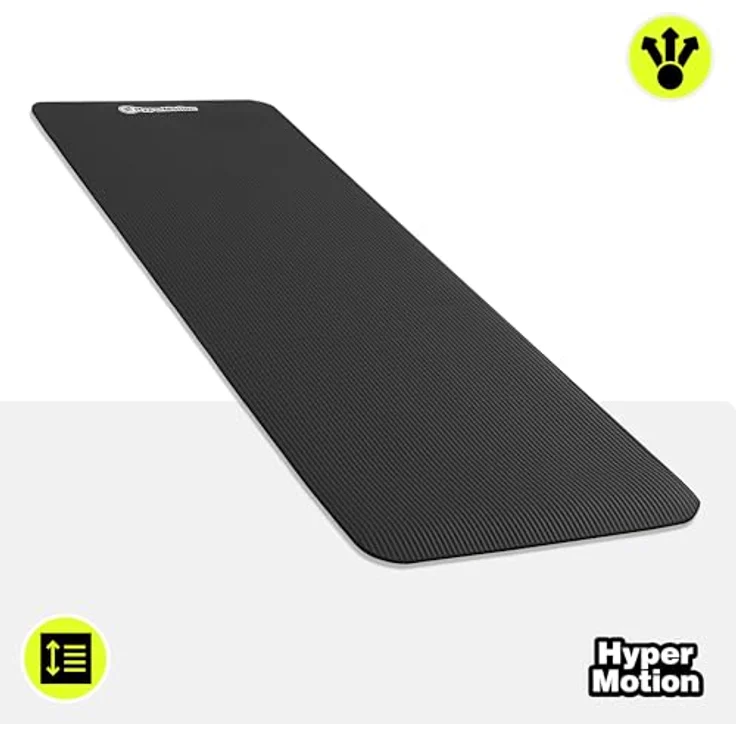 HyperMotion Yogamatte HYP58 YOGA MAT 0.8B, NBR-Schaumstoff, 183x61x0,8 cm, Schwarz, mit Tragegurt – Bild 5
