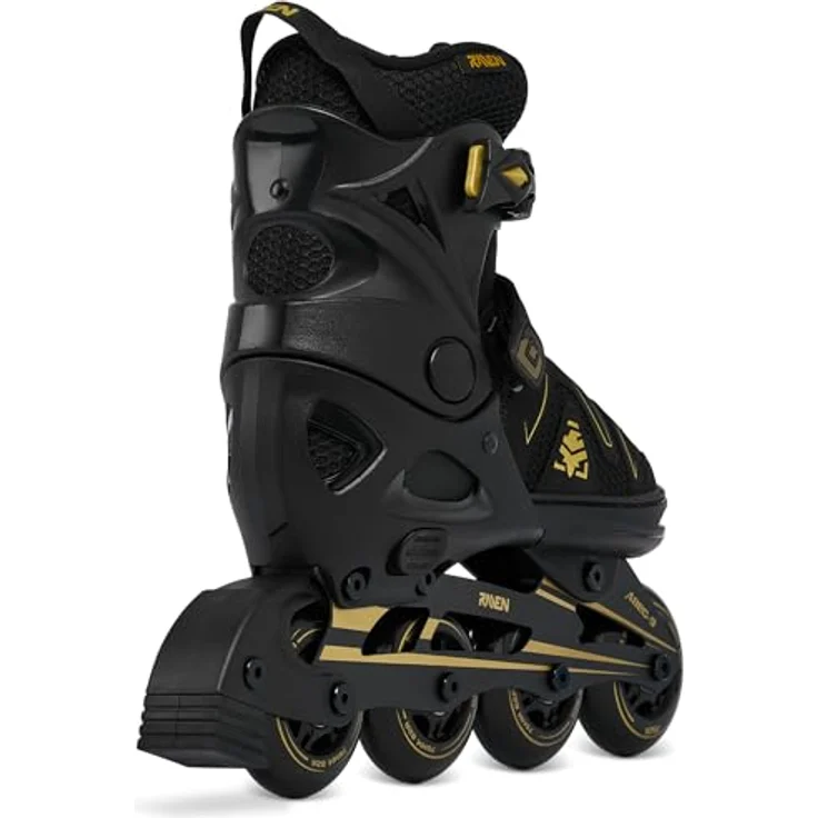RAVEN Pulse Inline Skates PRO Gold, 2in1 Inliner und Schlittschuhe verstellbar, PU-Rollen 76 mm, Größe 40-43 (25,5-28 cm) – Bild 4