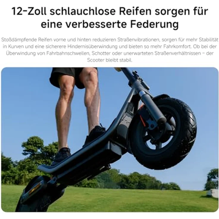 XIAOMI Electric Scooter 6 E-Roller, 12 Zoll Tubeless, 45 km Reichweite, 800W, Vollfederung, IPX5, App, Schwarz – Bild 2
