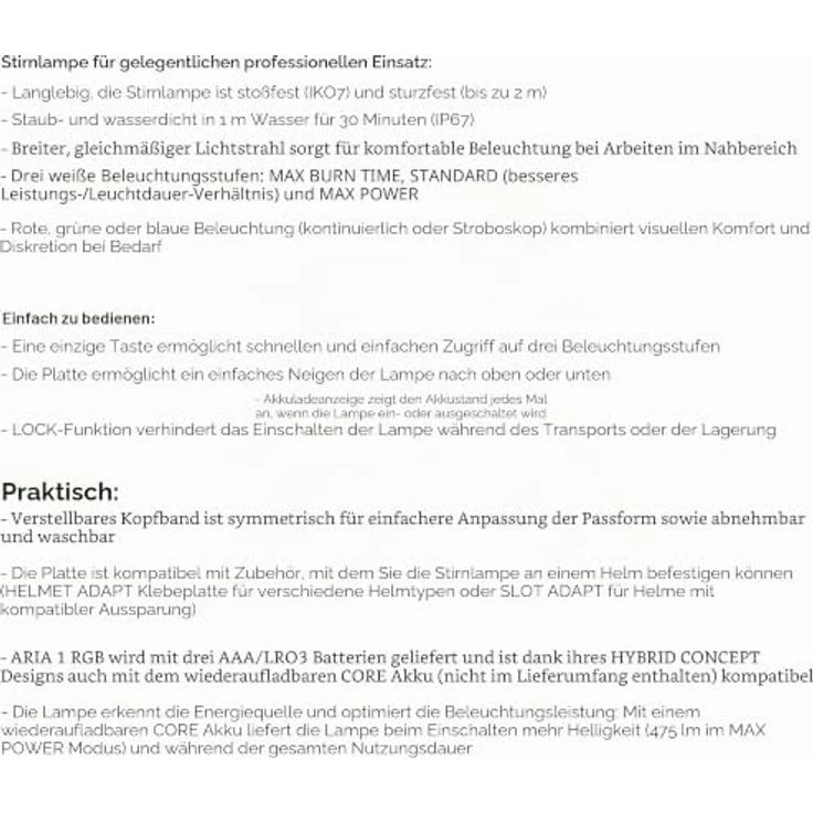 Petzl ARIA 1 RGB, Ultrakompakte Stirnlampe mit RGB-Funktion, wasserdicht und staubdicht – Bild 3