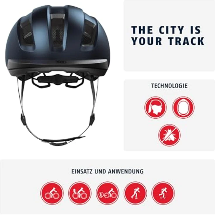 Abus PURL-Y Velohelm, NTA klassifizierter Fahrradhelm für E-Bikes und S-Pedelecs, 54 - 58 cm, mit Verstellrad und wiederaufladbarem LED-Licht – Bild 2