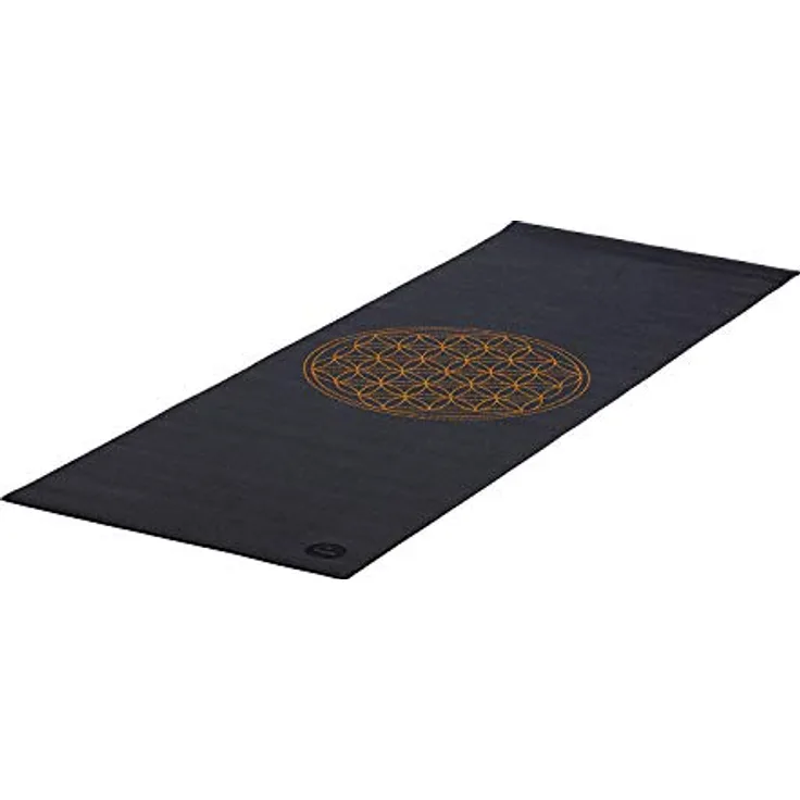 Yogamatte LEELA COLLECTION, viele Farbkombinationen und Design-Prints, Sticky Mat, leichte PVC-Matte, ideal für Einsteiger (BLUME DES LEBENS/schwarz)