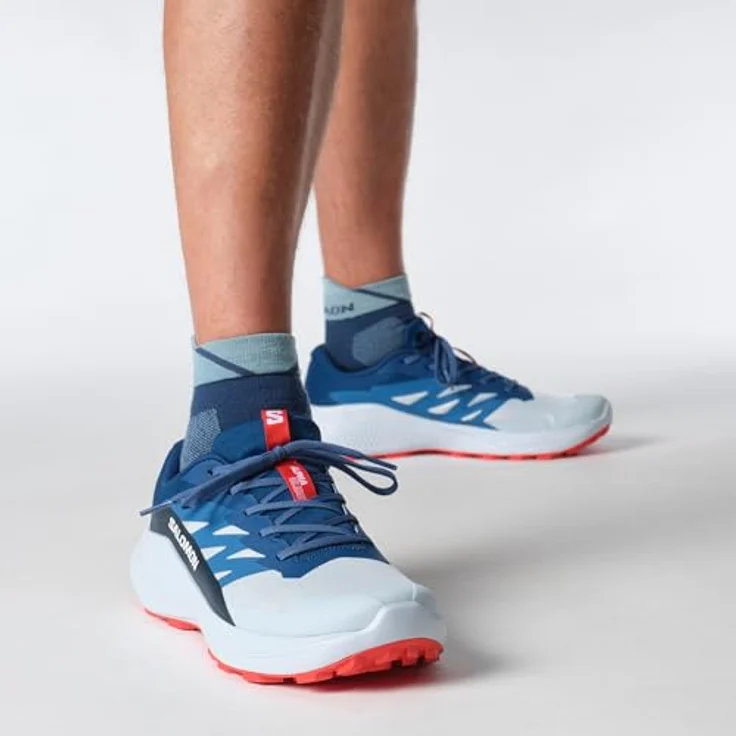 Salomon Alphaglide Ballad, Herren Laufschuhe für Trailrunning, Blau-Rot, Größe 45, mit reaktionsfreudiger Dämpfung und langlebiger Konstruktion – Bild 2