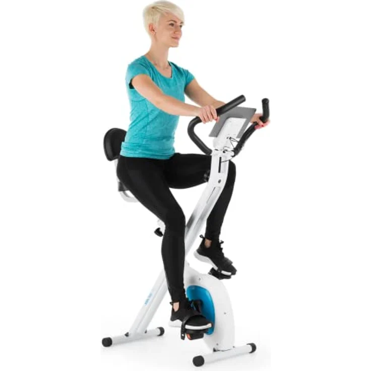 Capital Sports Azura Air Heimtrainer (Tablet-Halterung, Pulsmesser, LCD-Display) - Standfahrrad klappbar, Cardio Fitness - Schwarz – Bild 2